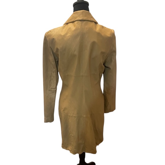 Distressed camel-colored Wilsons Leather, Jacket,coat,trench coat,jacket,small - Picture 4 of 9